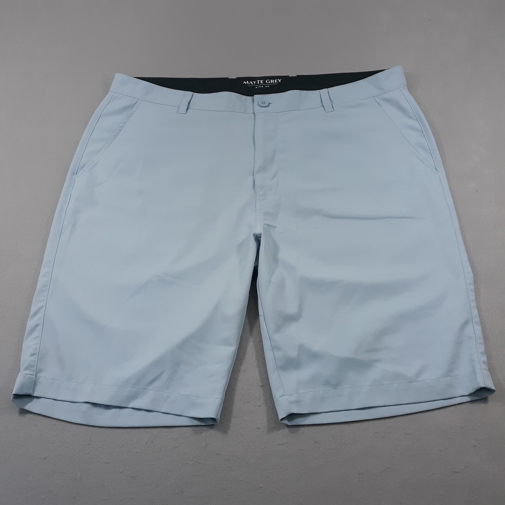 Matte Grey Golf Shorts Mens Size 40 Light Blue Haus Of Grey Flat Front